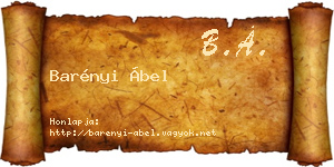 Barényi Ábel névjegykártya