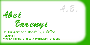 abel barenyi business card